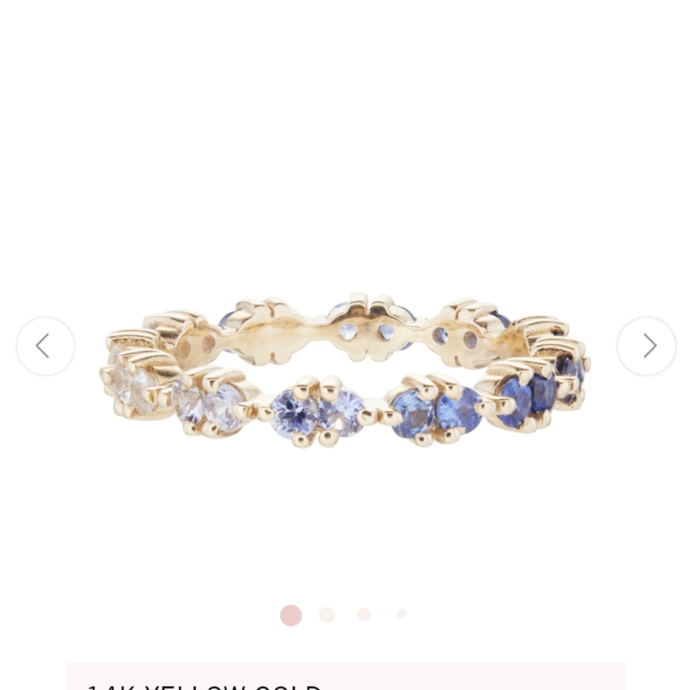 Gradient sapphire wedding ring